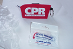 Rescue Breather™ with 2 gloves on key chain, red